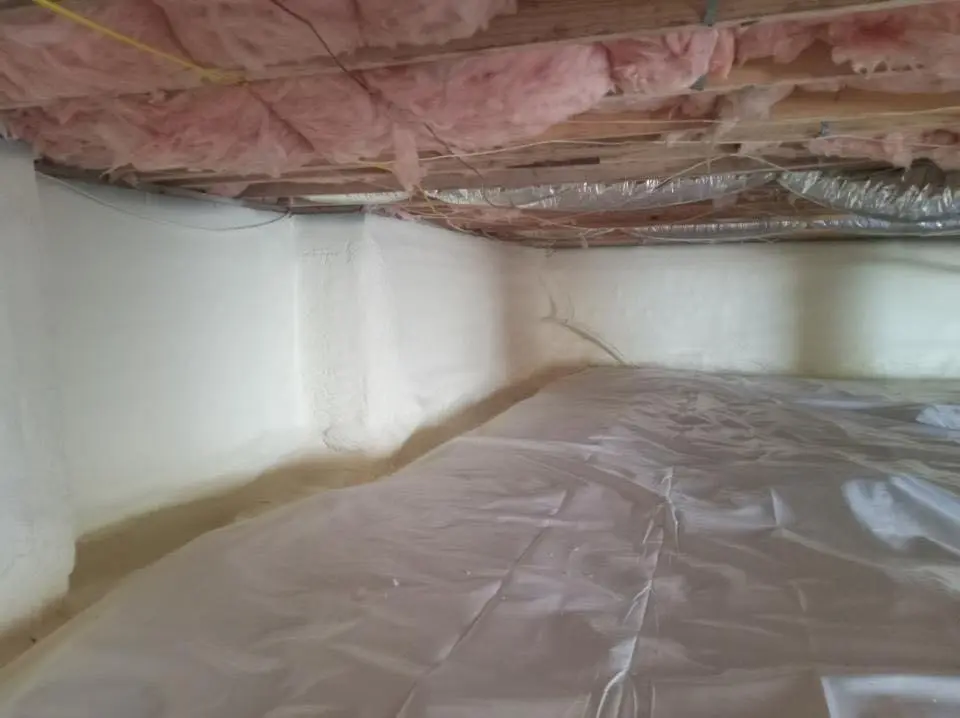 Crawl space encapsulation with closed-cell spray foam for Spray Foam Roofing in Concord
